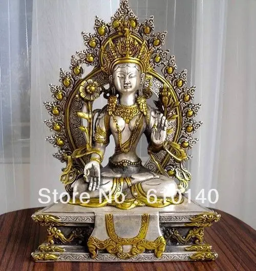 

Tibet Buddhism white tara Bronze buddha Statue