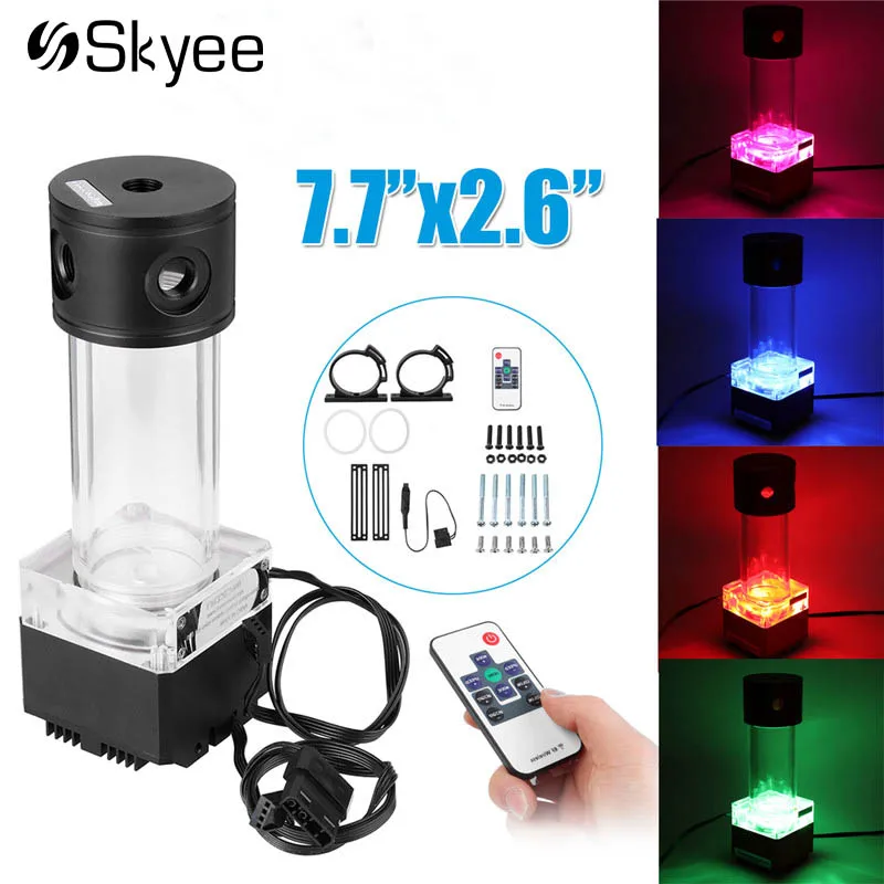 comprar RGB Bomba de Líquido De Arrefecimento Do Tanque de Água de Resfriamento Do Computador De Alumínio Acrílico Tanque Refrigerador De Água Para O Sistema de Resfriamento da CPU do PC Remoto Controll