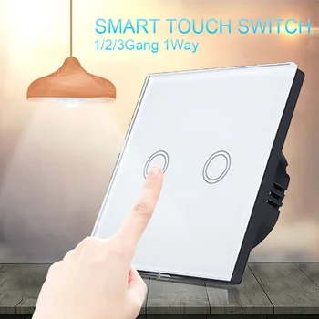 

2pcs Smart Switch 1/2/3 Gang Glass Panel Switch Light Contorl Home Light Screen Switch Smatr Home life