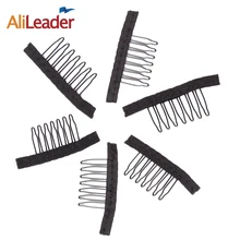 Alileader, 12 шт./лот, 7 зубов, расческа для париков, зажимы для плетения, нержавеющая сталь, черные расчески для волос, для париков, лучший поставщик, сделано