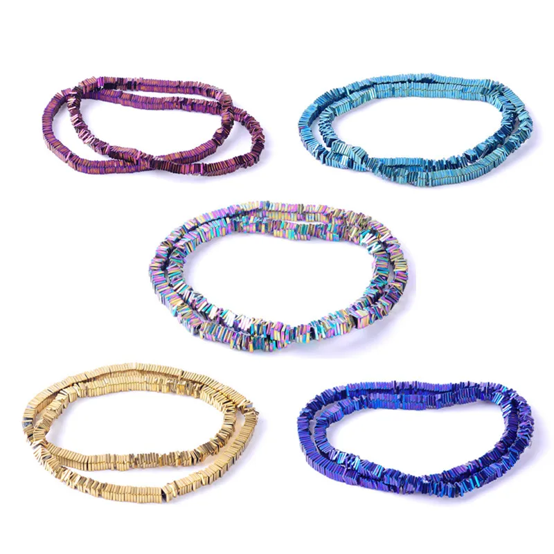 

Good quality Natural Stone Hematite Beads Bright Square shape loose spacer beads for DIY Necklace Bracelet Jewelry Making Access
