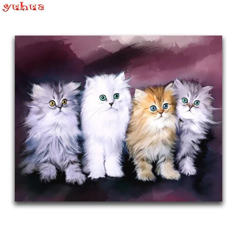 

Full Square Diamond mosaic Animal kitten Full Round Diamond embroidery Cross stitch Cartoon dog 5D DIY Diamond painting cat