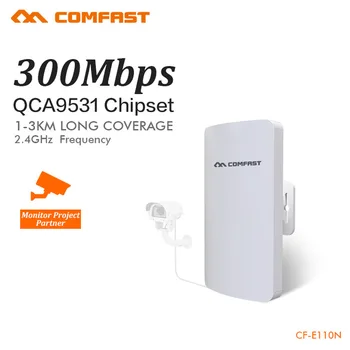 

Comfast 2.4G WiFi Outdoor CPE Router 300M WIFI Extender Repeater AP WiFi Bridge Point Access Nanostation for IP Camera CF-E110N