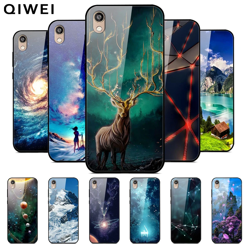 

For Huawei Y5 2019 Case 5.71'' Tempered Glass Soft Bumper Hard PC Back Cover Coque For Huawei Y5 2019 Phone Cases Coque Y 5 2019