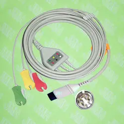 Совместимость с 6pin GE Pro1000 электрокардиограф цельный 3 привести кабель и клип Leadwire, iec или AHA