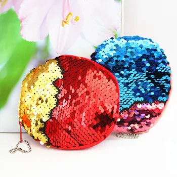 

M230 Fashion Coin Bag For Women Double-sided Sequin Zero Purse Plush Round Zipper Headset Bag Lady Wallet Wholesale