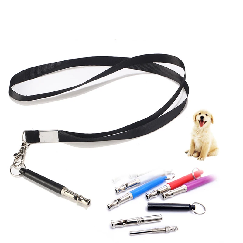 

Adjustable Pet Dogs Training Whistle With Rope Stop Barking Ultrasonic Sound Flute Pets Discipline Supplies Silent Control Tools