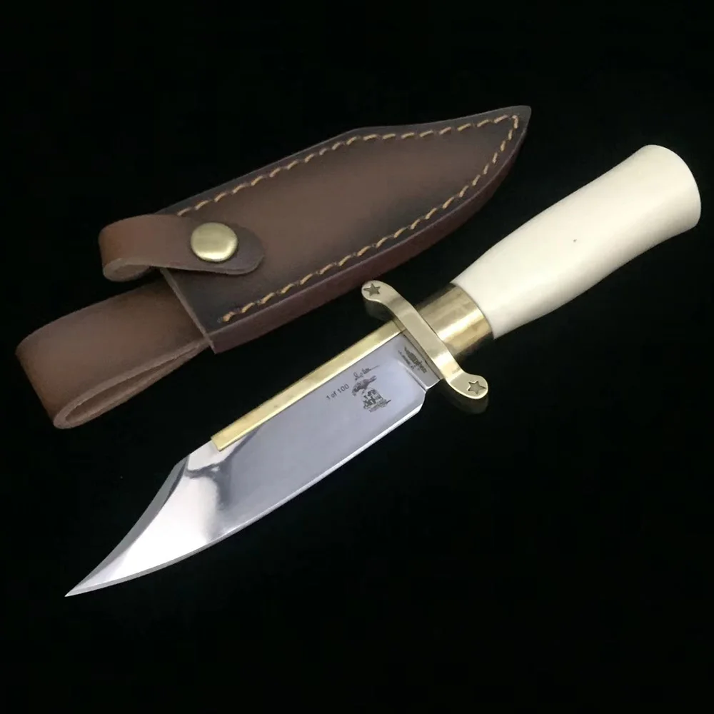 

DuoClang Expendables Combat Fixed Blade Knife AUS-8 Steel Small Tactical Military Knives Gold Blade Back High Quality