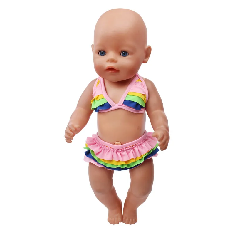 Радужный купальник Кукольное платье подходит для 43 сантиметров Annabell лучший