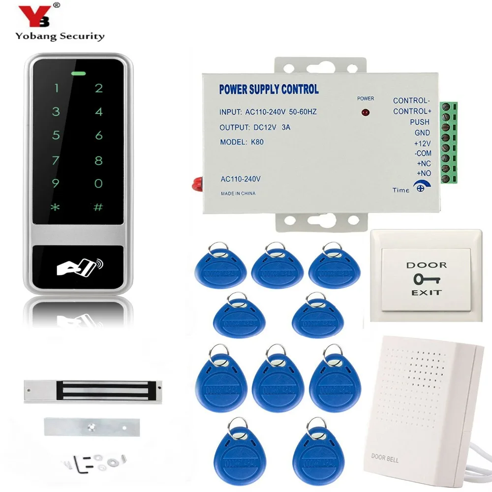 

RFID Touch Keypad Access Control System Kit Door Lock 125KHz EM Card Waterproof Metal Case Luminous For Door Entry