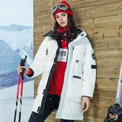 Модная парная куртка-пуховик женская зимняя уличная Зимняя парка с капюшоном женская одежда 2019 Новое поступление зима 90% серый утиный пух