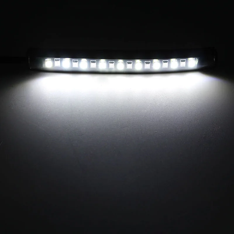 Mayitr 2pcs Universal Motorcycle 17 LED Flexible Strip Light Turn Signal Indicator White + Amber Led Running Tail Brake Lamp