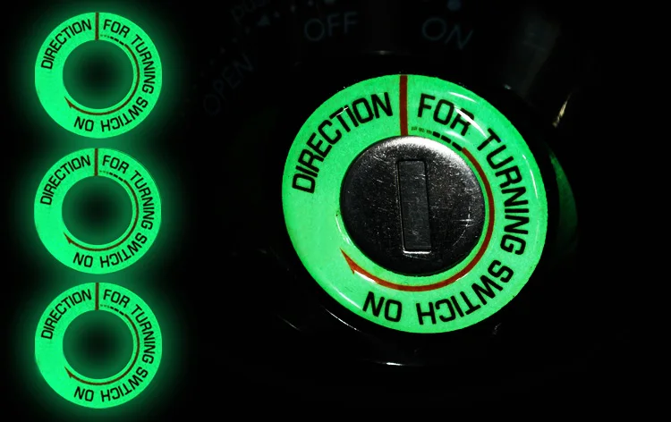 Мотоциклетная Автомобильная наклейка светящееся кольцо для ключей отверстие мотоцикл Lumunous переключатель зажигания Наклейка круглая наклейка светильник украшение Универсальный