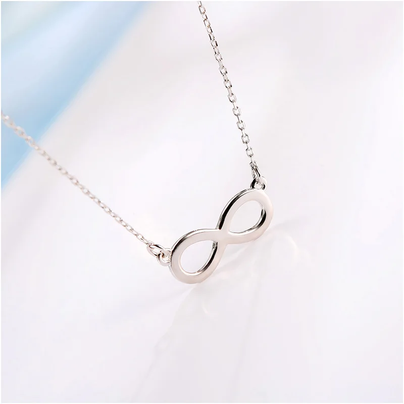 Fashion Infinite Symbol Pendant Necklace 925 Sterling  Silver 8 Shape Necklaces Clavicle Necklaces Jewelry for Women (7)
