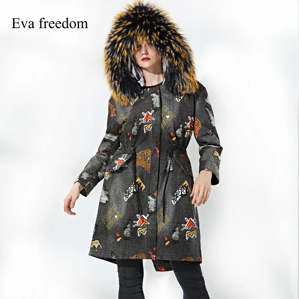 Outwear À D'hiver 2018 Col Vison Femmes Hiver Veste Capuchon Luxe Grand Parkas Manteau Doublure De Fourrure Long Amovible 6dzqUdC