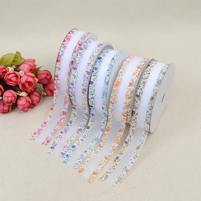 Organza Ribbon Printed Grosgrain Edge 25mm High Quality DIY Clothing