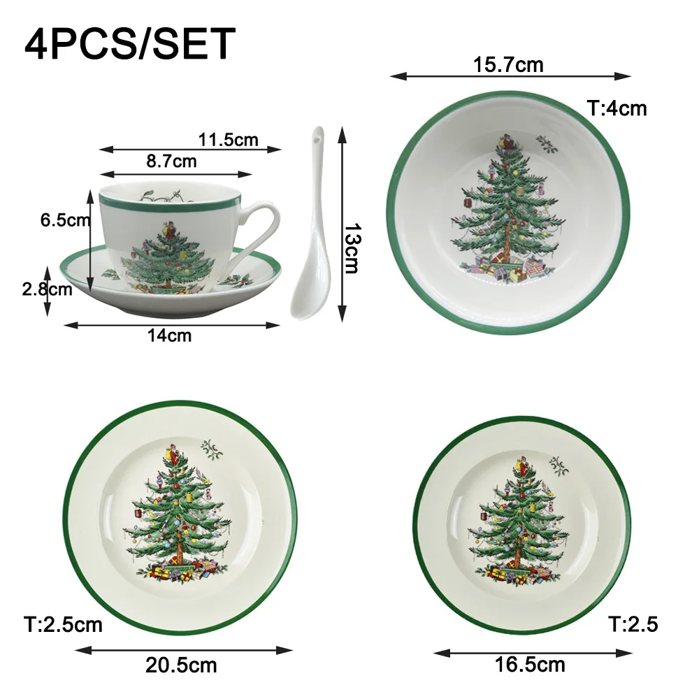  4 Pcs/set Christmas tree Dinnerware Set Western Cutlery Kitchen Food Tableware Dinner Set Christmas - 32970768796