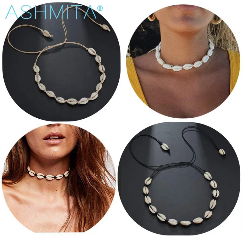 ASHMITA 2019 3 Style Vintage Beach Jewelry Bohemian Shell Hand-Woven Simple Pendant Necklace Bracelet Set For Women Girl