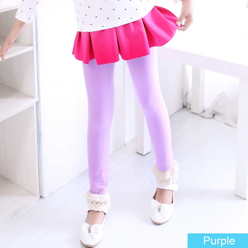 Новое поступление Демисезонный хлопковые брюки для детей длинные брюки для девочек леггинсы для девочек Штаны SCA004 - Цвет: Purple