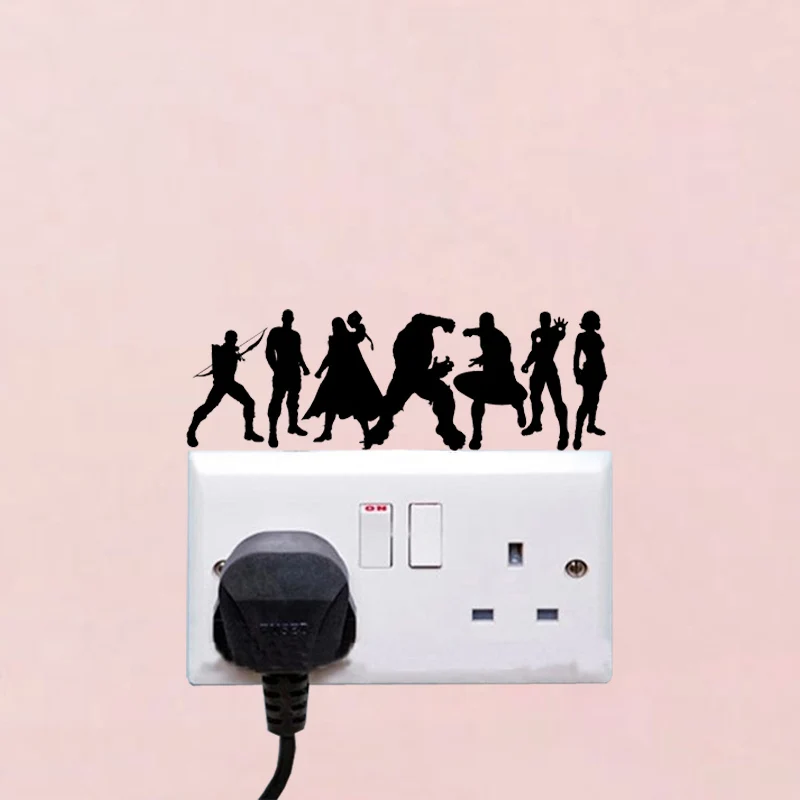 Супергерой персональный декор дома Наклейка на стену виниловый светильник переключатель наклейка 6SS0226