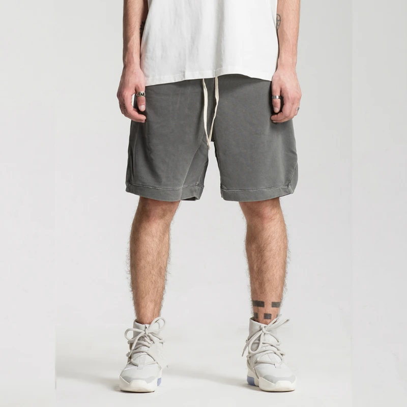 

Washed Cotton Vintage Sweat Shorts Summer Elastic Waist Jogger Short