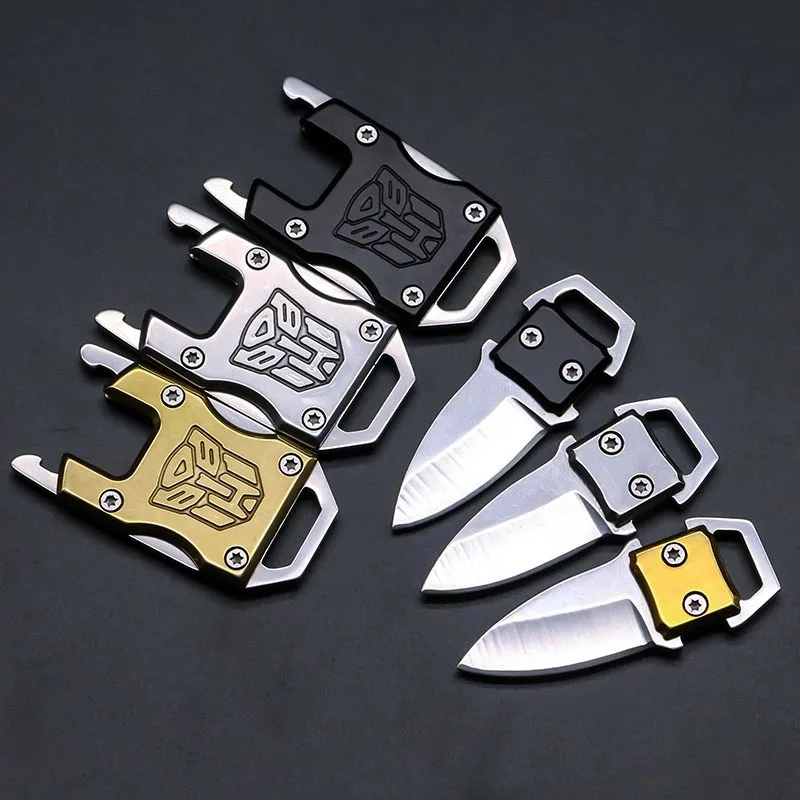 1 шт., портативный стальной нож для выживания на открытом воздухе, маленькая пряжка, кольцо для ключей, карманный нож QQ, походный мини складной нож для кемпинга