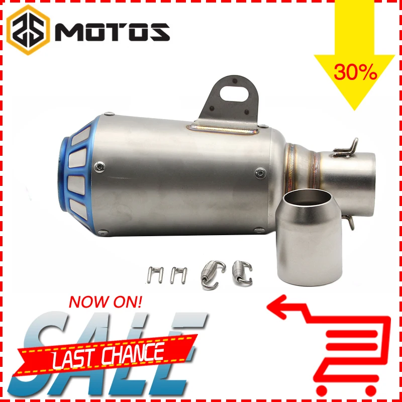 Kopen ZS MOTOS 51mm Motorfiets Yoshimura Uitlaat Escape Moto Pijp Uitlaat Pijp CBR CB400 YZF TMAX530 GSXR Z750 Z800 MT07 MT09