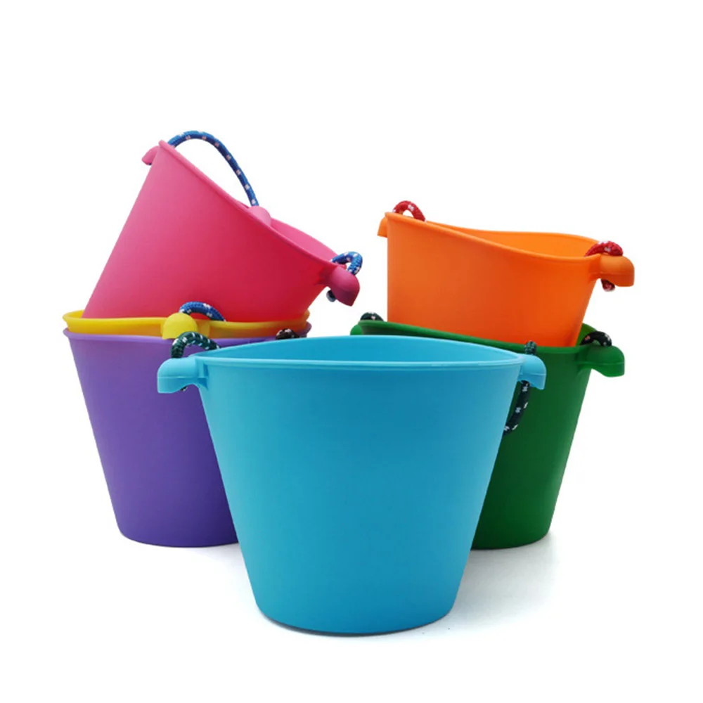 MrY Silicone Foldable Bucket Collapsible Camping Hiking Traveling Fishing Basin Beach Hand-held Barrel Shower Bath Toy Sand Dabbling