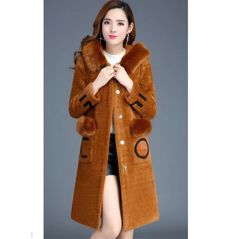UHYTGF High quality Velvet Thicken long Jacket