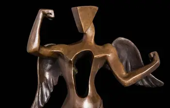 

Copper Statue Art Deco Sculpture Abtract Angel Woman No Heart Bronze Statue