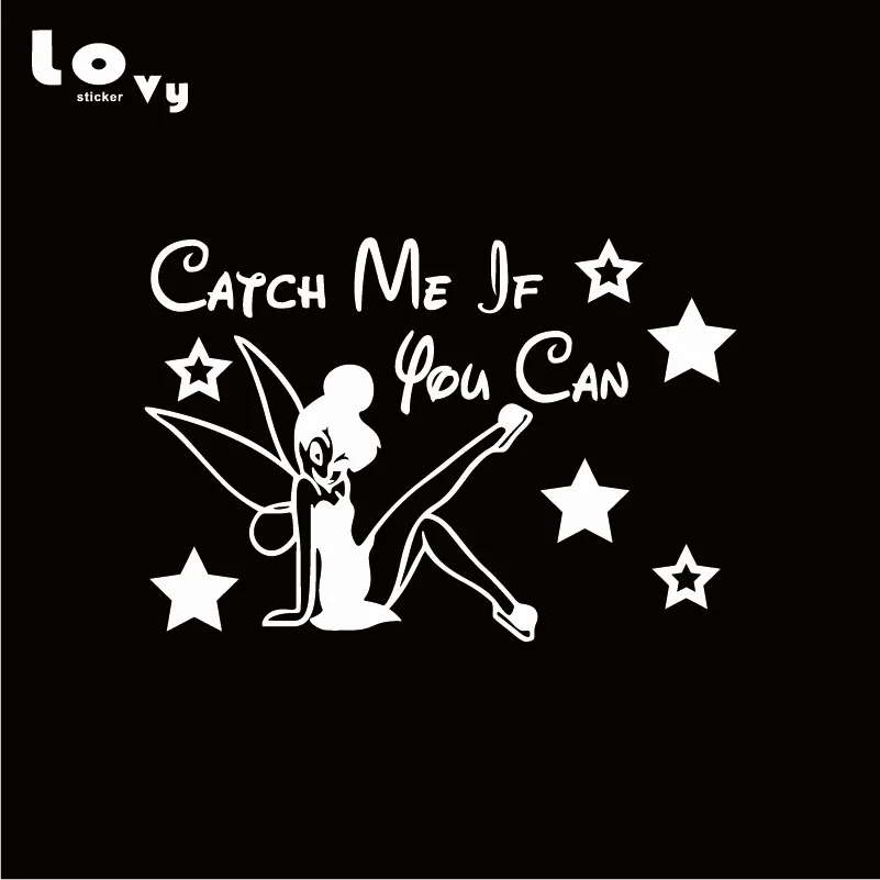 Tinkerbell Catch Me If You Can сказочная виниловая забавная наклейка для автомобилей