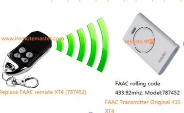 

The remote for FAAC compatible remote 787452 RFAC4 garage door remote