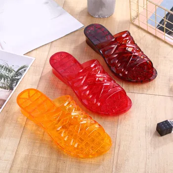 

Summer Women Slippers Jelly Shoes Candy Color Ladies Bathroom Flip Flops Fashion Beach Shoes Casual 2019 New Footwear Female