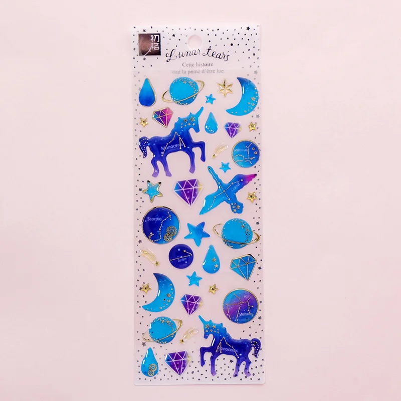 Мечта Единорог кристалл прозрачный пуля журнал 3D Декоративные наклейки клей наклейки DIY украшения дневник наклейки - Цвет: 10
