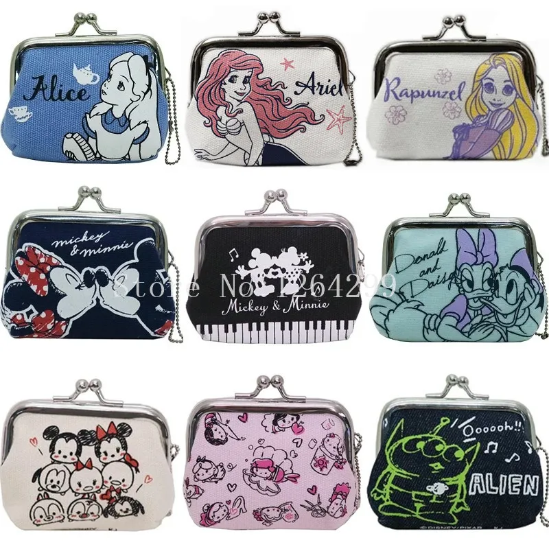 

New Fashion Mickey Minnie Donald Duck Alice in Wonderland Mermaid Rapunzel Princess Girls Kids Mini Coin Purse For Children