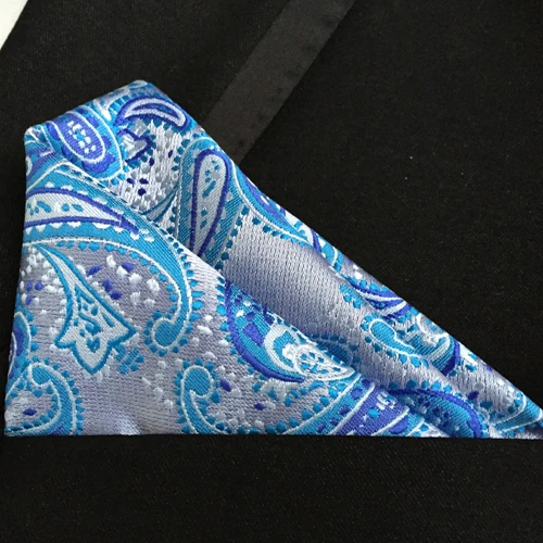 

Luxury pocket square TOP quality woven handkerchief designer blue paisley handkerchief