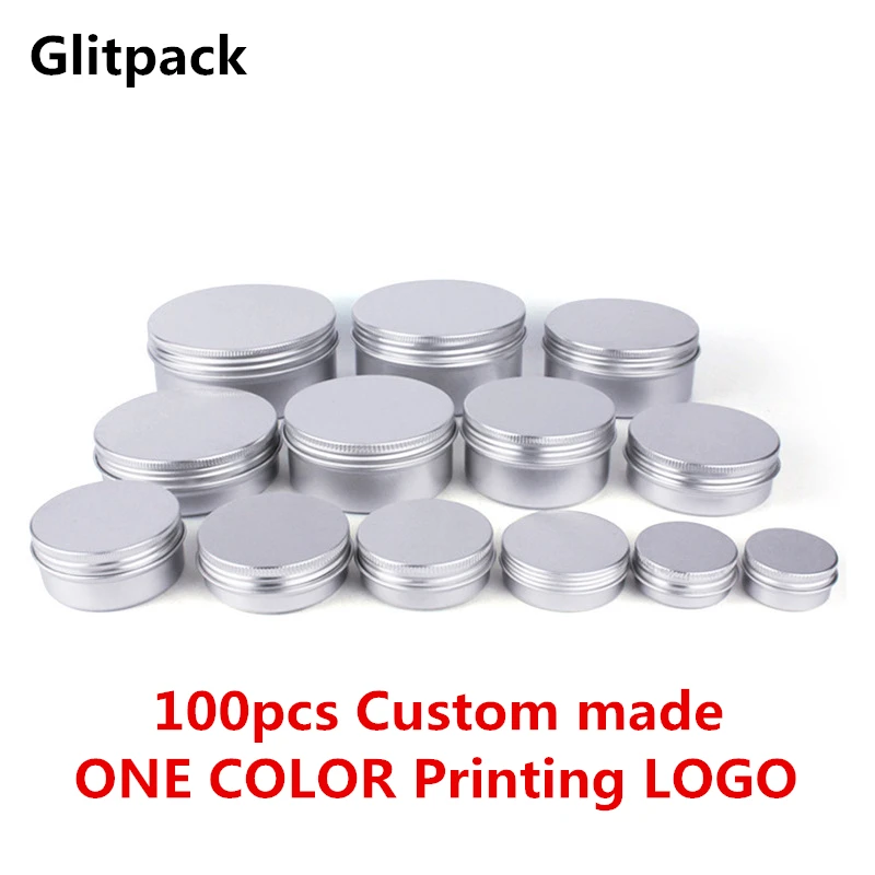 

Custom Made Print 10ml 15ml 30ml 80ml 100ml 150ml 200ml aluminum jar with lid empty tin jar round pots container jar cosmetics