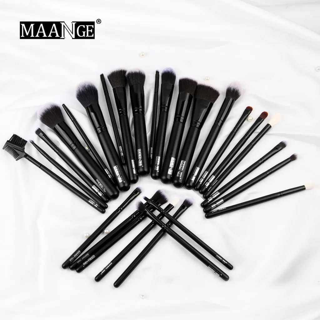 Кисти для макияжа "maange" 27 шт черные деревянные косметические тени для бровей основа для макияжа Румяна кисть для губ Макияж Кисти