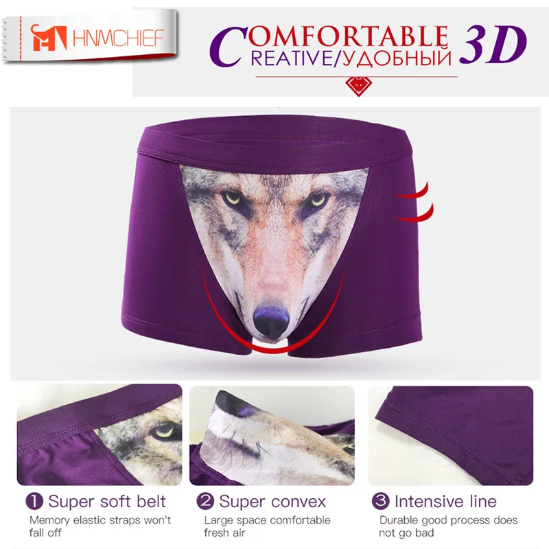 4 шт./партия мужские хлопковые трусы боксеры|underwear wolf|men underwearboxer shorts underwear |