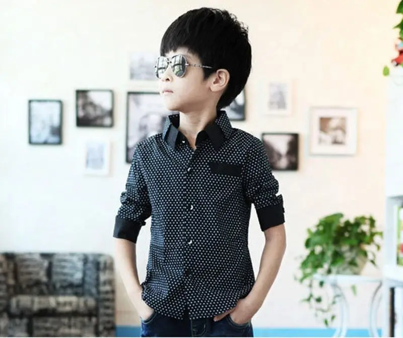 Модные рубашки для маленьких мальчиков официальные топы, детская одежда рубашка с длинными рукавами весенне-осенняя одежда для детей от 3 до 8 лет