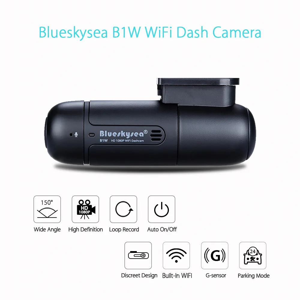 Blueskysea B1W видеорегистратор Мини WiFi Автомобильная камера Full HD DVR 1080P 360 ° MP4 вращающийся конденсатор g-сенсор Novatek GM8135S видеорегистратор