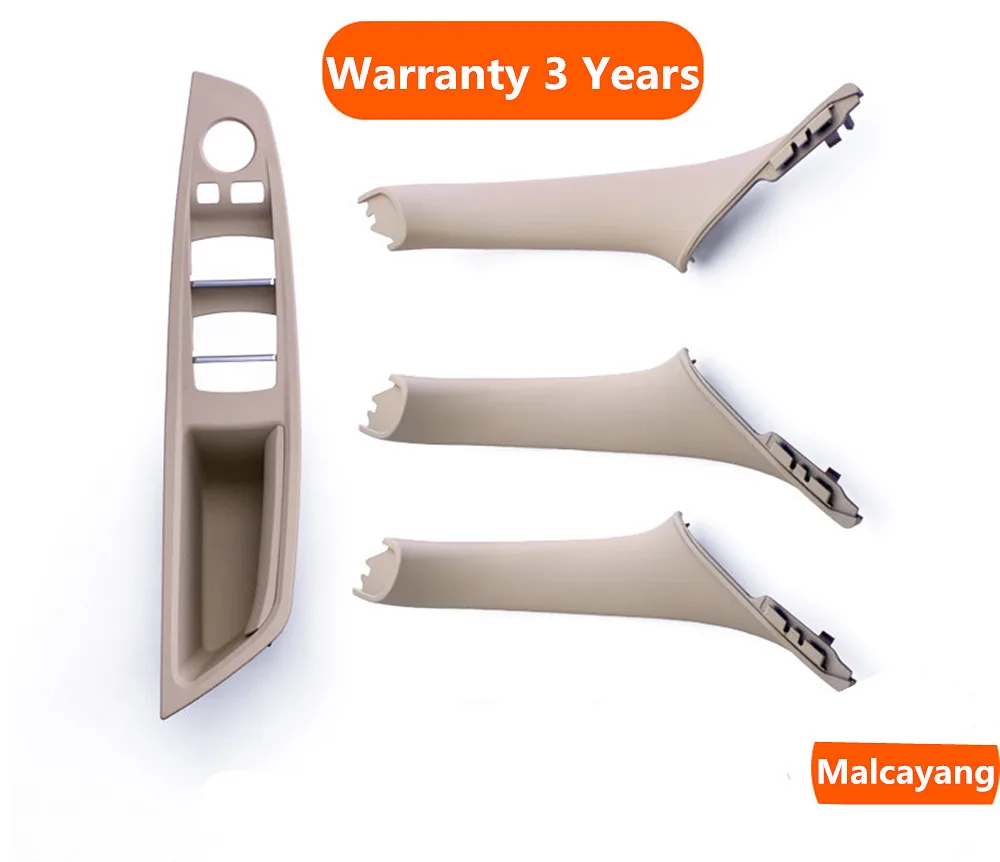 Best LHD Left Hand Drive 4 PCS Car Interior Door Armrest Handle Inner Panel Pull Trim Cover Gray Beige Black For BMW 5 series F10 F11