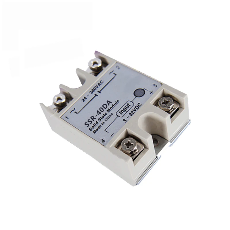 

SSR-40DA Single Phase Solid State Relay DC Controlled AC 24V-380V 40A