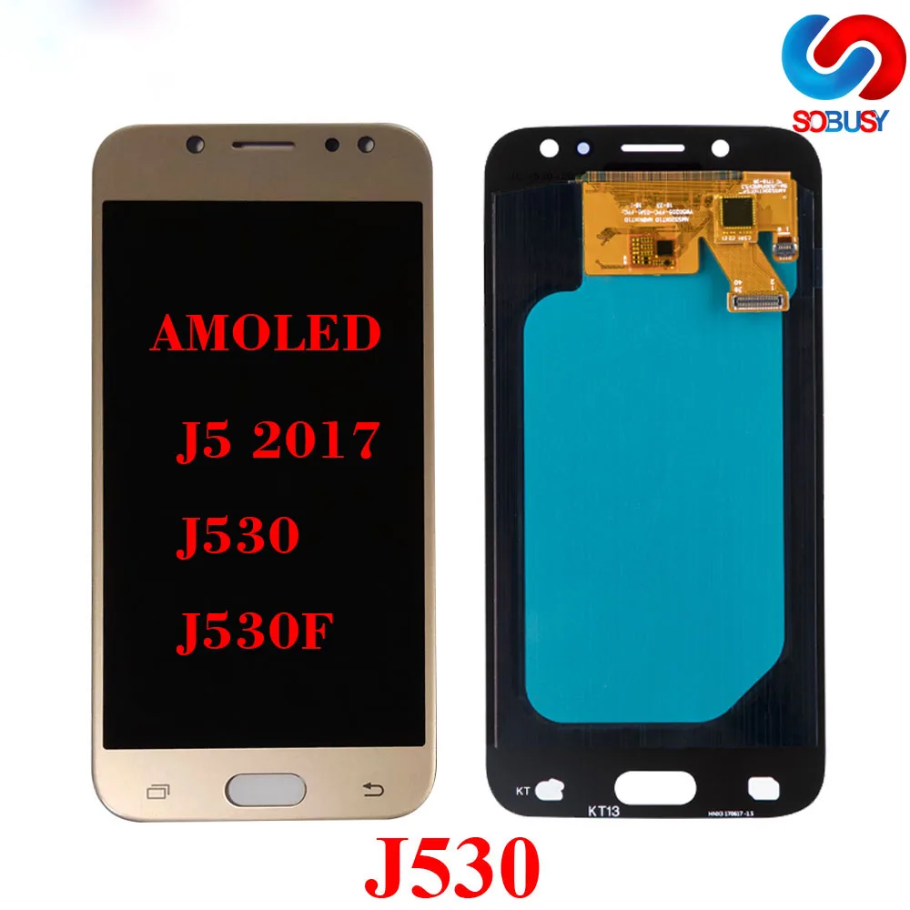 

For Samsung Galaxy AMOLED LCD J5 2017 J530 SM-J530F J530M LCD Display Touch Screen Digitizer Assembly With Brightness Adjustment