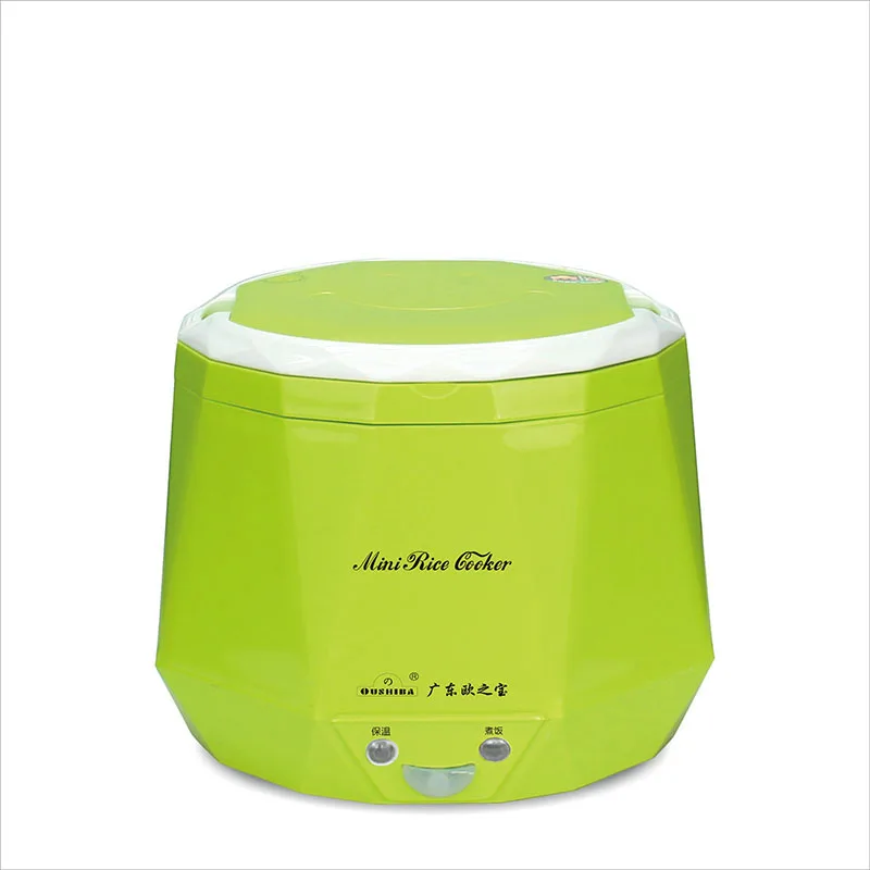 24 V 1.2L риса Плита автомобиля кухонная плита для путешествий подойдет для детей в возрасте от 1-2 человек мини риса электрическая плита Ланчбокс из нержавеющей стали внутренней поверхностью малой емкости - Цвет: Green