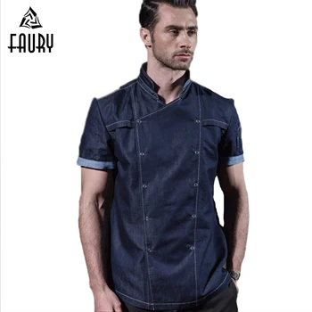 

High Quality Chef Uniforms Short Sleeve Men Food Services Kitchen Restaurant Hotel Cooking Clothes Chef Jacket Coat Big Size