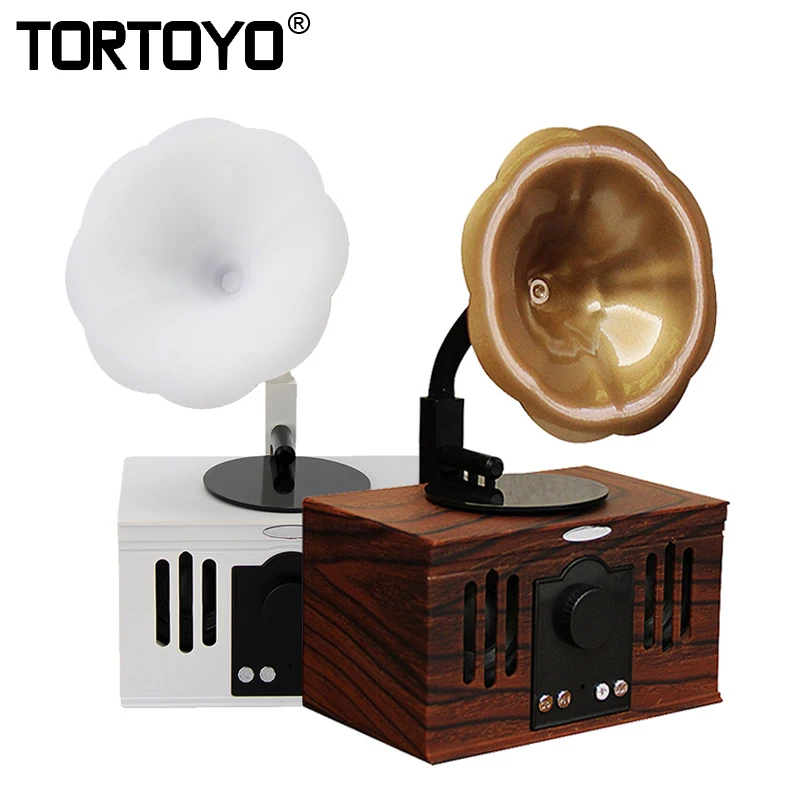 

TORTOYO AS80 Vintage Retro Phonograph Shape Wireless Bluetooth Speaker Stereo Music Player Sound Box Support TF Card Audio Input