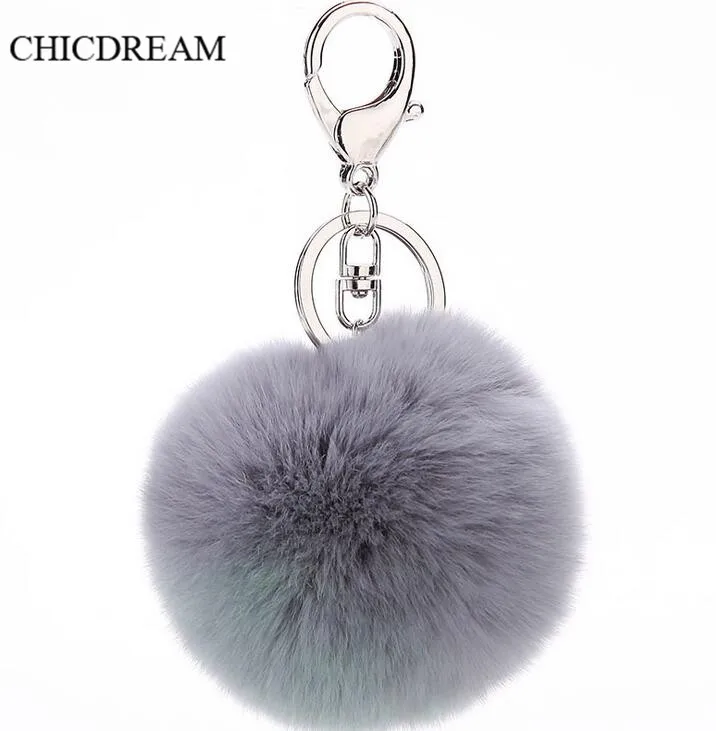 Sombrero de piel de moda accesorios teclas amantes 8 cm conejo keystrap joyas bolso del coche llaves del cubre genuino de la piel llavero