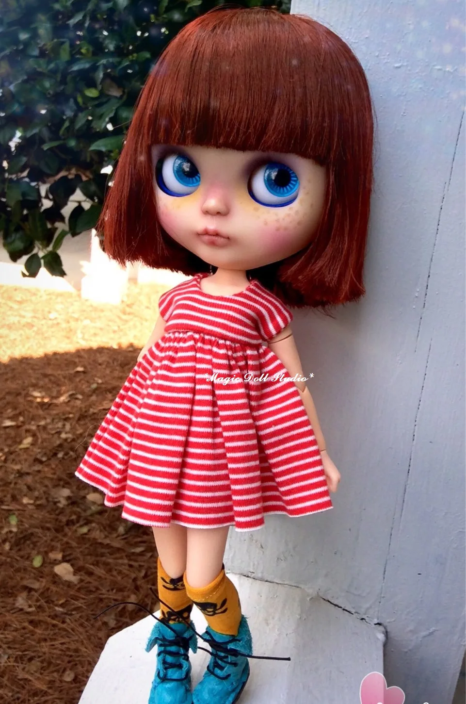 

[MG490] 2018 New Neoblythe Doll In Accessories # Red Stripe Knit Dress for blyth Azone doll outfit for making Wholesale