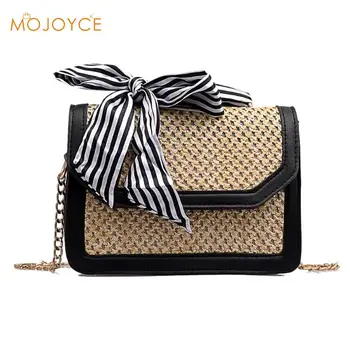 

Summer New Fashion Crossbody Bag Ladies Small Purses and Handbags Casual Rattan Ribbon Shoulder Crossbody Bag Female Travel Bag